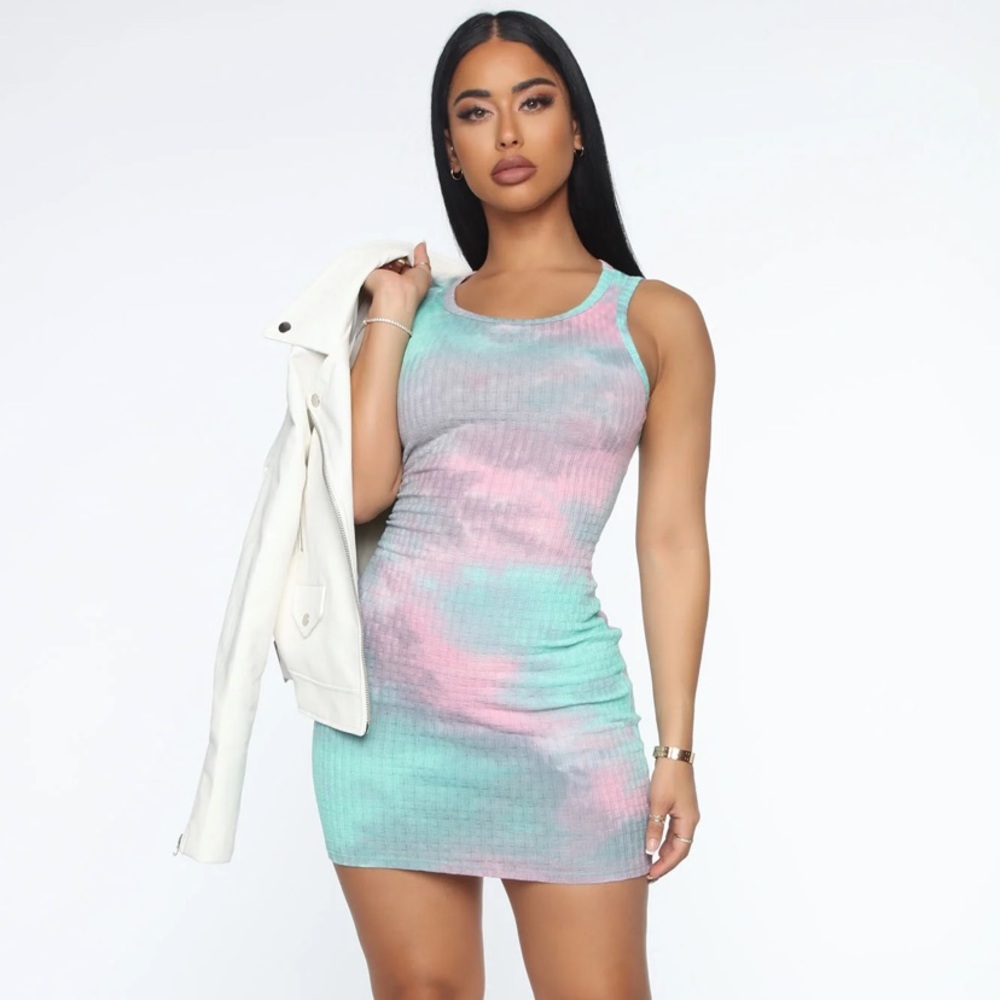 Fashion Nova Spacing Tie Dye Dress